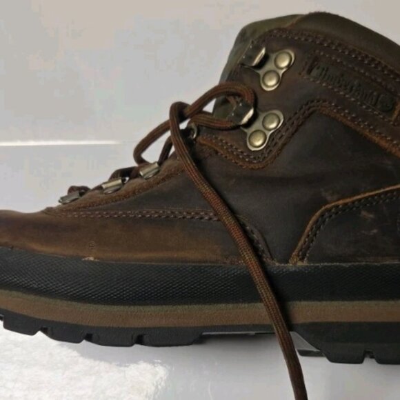 Timberland Women’s Leather Hiking Boots Brown Size 7 - Picture 3 of 9